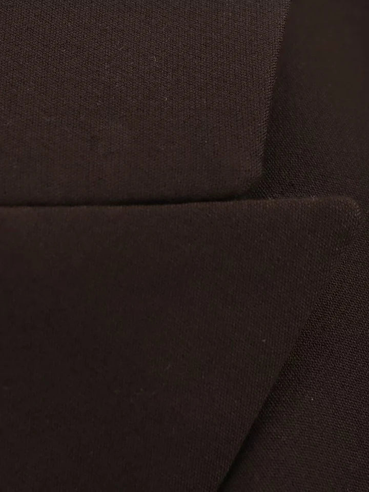 Veya - Kawowy dwurzędowy blezer damski z kieszeniami