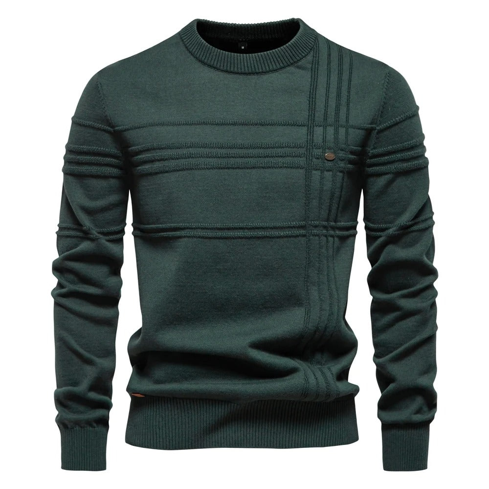 Aleksy - Męski Sweter z Okrągłym Dekoltem