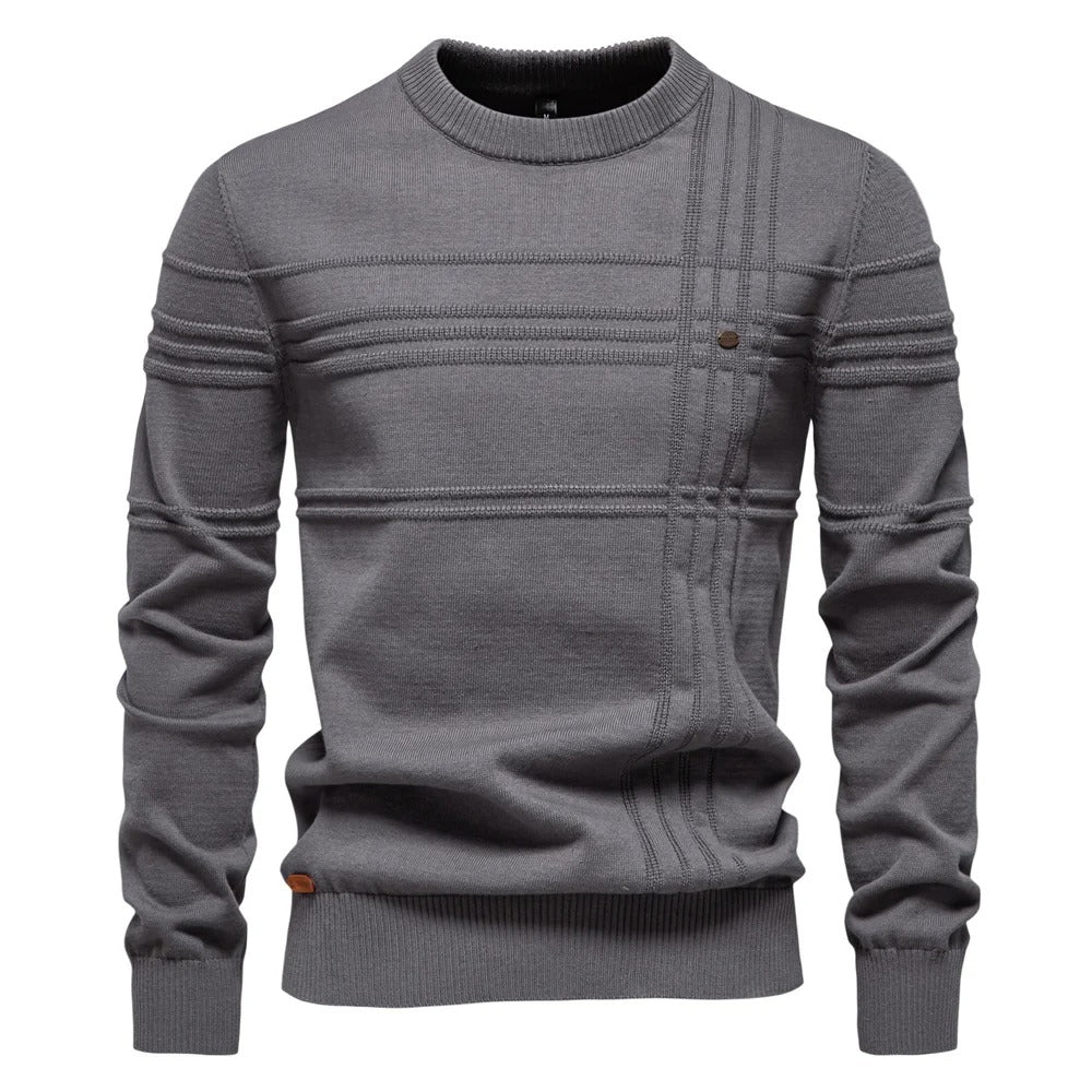Aleksy - Męski Sweter z Okrągłym Dekoltem