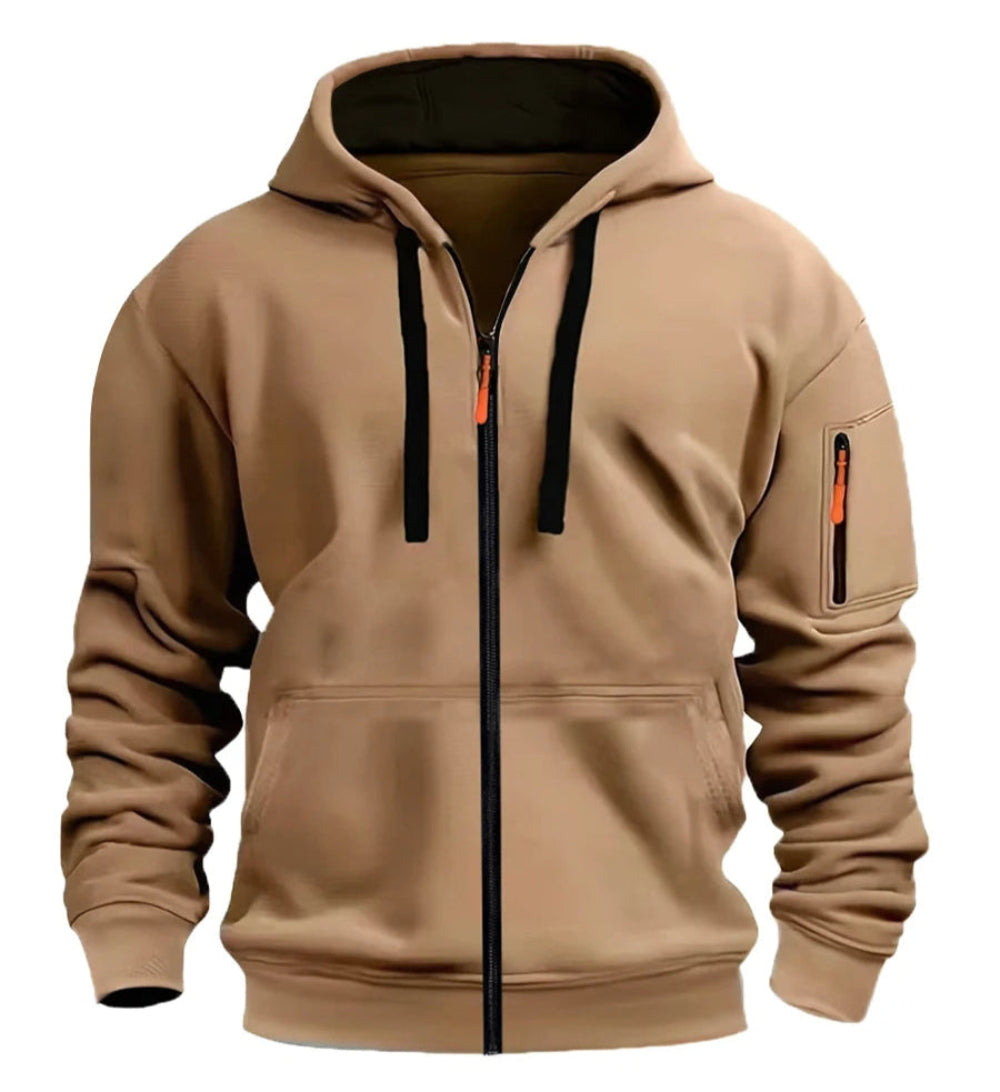Jaxon – Męska bluza na suwak z kieszenią kangurką